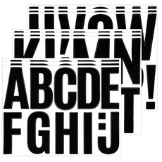 9장 큰 글자 스티커 4인치 블랙 셀프 접착 알파벳 번호 우편함용 플라스틱 방수 편지 포스터 보드 교실 장식 창문 문 DIY 공예품 102개