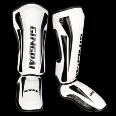 킥복싱 정강이 보호대 신가드 스파링 격투기 발목 풋가드 MMA 겨루기 장비, 클래식 화이트, S