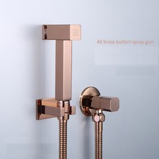MTTUZK 로즈 골드 스퀘어 비데 욕실 핸드 샤워 변기 분무기 위생적인 탭 벽걸이 수도꼭지, Bidet set A