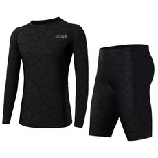 까망까망마켓 심플한 블랙 래쉬가드 2종세트