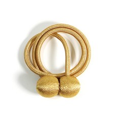 하루네 롱 커튼 타이백 (70cm) 암막커튼 볼 자석 커텐끈 타이백 1P, 1개, 골드