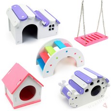 햄스터용 집꾸미기 장난감 햄스터집꾸미기, 소굴 핑크, 1개