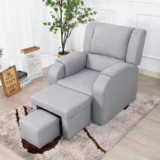 가구 리클라이너 전동 발마사지 기능 탑재 소파1인용 패브릭 크림아이보리, 5.수동형소파+대걸상+소의상+쿠션