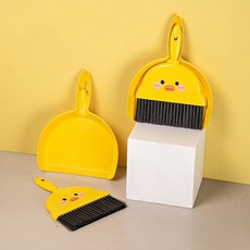 기니피그 햄스터 친칠라 토끼 파충류 및 기타 작은 동물용 케이지 클리너 2팩 - 동물 폐기물을 위한 청소 도구 세트 미니 쓰레받기 브러시 148336, 옐로우-2팩