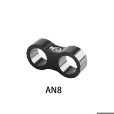 AN4 AN6 AN8 AN10 피팅 아노다이징 처리된 라인 튜브 브레이디드 고무 호스 클램프 라인 오일 연료 물 루포 세퍼레이터 키트 파이프 클램프, [09] AN8 Black