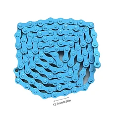 자전거정비단일 속도 탄소강 자전거 체인 다채로운 경량 산악 도로 라이딩 MTB 부품 94 섹션, 01 빠른, 04 Blue