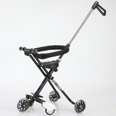 접이식 어린이 유아 트라이크 유모차 휴대용, 검은색 5륜 가드레일
