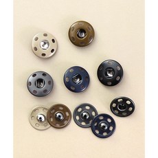 패션스타트 19mm 슬림 코팅 스냅단추 똑딱이 속단추 5컬러 재킷 코트 손바느질 가능, 베이지, 1세트