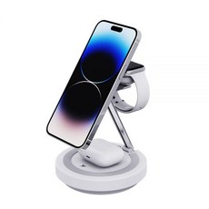 허킨스 에고스페이스 4in1 맥세이프 고속 무선 충전기 C-AS, 화이트