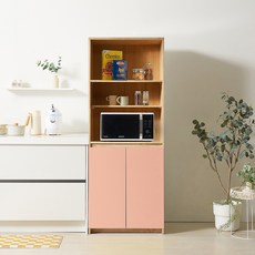 [엣지퍼니처]시티오 홈카페 600 키큰 하프형 수납장 E0, 핑크오크