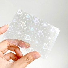 큰하트 홀로그램 포토카드 포카 탑로더 보관 홀더C엔C, 1개, 작은하트