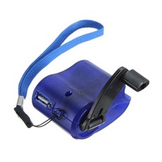 여행 하이킹 야외 휴대용 수동 비상 발전기 충전기, 1개, 파란색