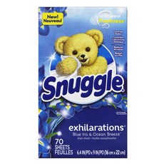【易油網】SNUGGLE bounce MEYERS 熊寶貝 烘衣紙 柔軟片 海洋 薰衣草 亞麻 香味, 1個, 熊寶貝 70片 藍色 海洋微風