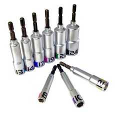 【工具帝國】日本 極匠 半長深孔套筒 六角軸6.35 BDS-10 10MM, 1個, BDS-10 / 10MM