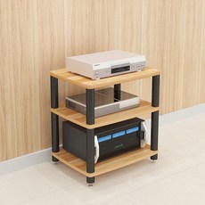 辛巴甄選 功放櫃 音響機櫃 HIFI設備架 多層功放架 音響架 影音收納 器材櫃, 三層黑架+淺胡桃 長60*寬48