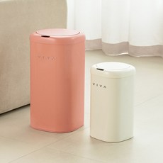 비바 센서 휴지통 디엣지 11+27L세트 종량제 기저귀 냄새차단 자동 센서 휴지통, 27L핑크, 11L옐로우