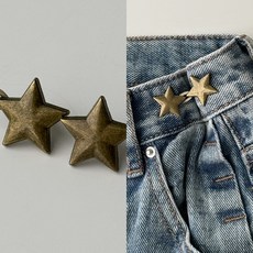 블루씨티 2쌍세트 스타버클 셀프수선 조절 허리 줄이기 수선 요술 매직 버튼 단추, 2세트, 엔틱골드