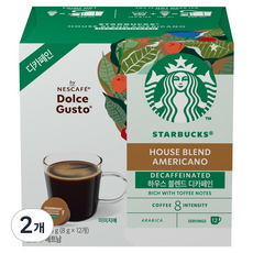 스타벅스 하우스 블렌드 디카페인 캡슐커피, 8g, 12개입, 2개