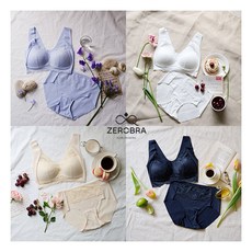 [제로브라] 인견블렌디드 프리컷 레이스 브라팬티 4세트