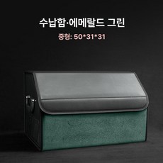 트렁크 정리함 방수 수납함 차내 차량용 세차박스 대용량, (중형)에메랄드그린