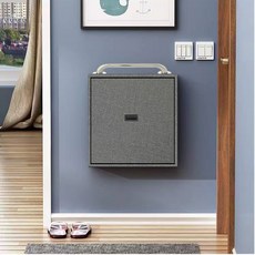 折疊換鞋凳 掛墻式超薄換鞋凳 壁掛椅 隱形凳 隱蔽凳子 折疊凳 玄關隱形腳凳 穿鞋凳 B61K, 簡約款（黑灰色）帶扶手, 1個