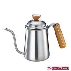 Tiamo 不鏽鋼木柄細口壺 700ml 霧面砂光, 1個