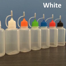 Chzimade 5 개 30ml 리필 플라스틱 세라믹 도자기 도구 짤 수 있는 바늘 병 포인트 라인 DIY 폴리머 클레이, 04 white