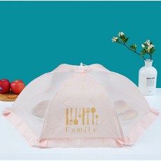 立雅小舖 創意可折疊菜罩 餐桌罩 食物罩 廚房飯菜罩 餐桌防塵罩 透氣防蠅罩(折疊菜罩LY0037), 粉色, 1個