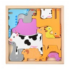 오즈토이 목제 발란스 그림맞추기 도미노 퍼즐 가축 6+커머스연구소Shop, 빠른배송