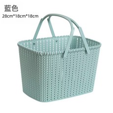 仿藤編織塑料手提收納籃沐浴洗澡手提籃水果編織置物筐收納籃批發, 如圖