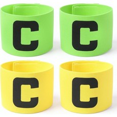 Yuomeaz 축구보호대 풋살 미식축구 축구용 4Pc 캡틴 암 밴드 용 조절 가능한 암밴드 성인용 나일론 탄성 배지 팀 훈련용