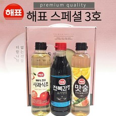 해표 사과식초 전복간장 맛술 스페셜 3종 500ml 선묾세트, 1개