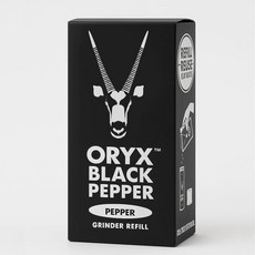 Oryx 흑후추 리필 박스 - 99.8g(3.5온스) - 마다가스카르산 프리미엄 통 블랙 페퍼콘 리필 가능 오릭스 후추 그라인더 20개 - 한 향신료 - 정통 천연 유기농 향신