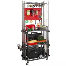 낚시대 12구 진열대 로드 거치대 낚시용품 정리, 레드