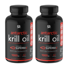 SPORTS RESEARCH Superba2磷蝦油蝦紅素軟膠囊 1000mg, 60顆, 2罐