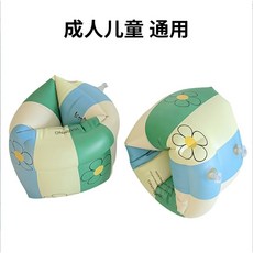 成人手臂圈 兒童手臂圈 寶寶手臂圈 學生手臂圈 充氣手臂圈 卡通手臂圈 水袖 手臂圈 泳圈 游泳圈 浮力圈 初學游泳裝備, 1個, 圓筒-復古拼接綠色手臂圈