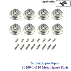 MJX 16207 하이퍼 고 1/16 RC 자동차 부품 메탈 스티어링 컵 상하 스윙 암 세트 쇼크 타워 업그레이드 액세, 37 Nut - Axle pin-8Pcs