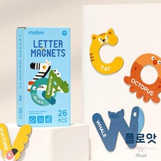 영어 알파벳 자석 퍼즐놀이 귀여운 동물 단어배우기, 26피스, 1개