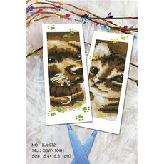 크로스 스티치 책갈피 동물의 꽃 패턴 수제 자수 패브릭 바느질 공예 크로스 스티치 키트, 보라, 14CT 플라스틱, 1개