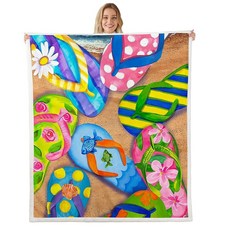 Homewish 여름 시원한 침대 담요 어린이 소녀 만화 수박 셰르파 부드럽고 아늑한 경량 과일 아이스 캔디 플러시 후리스 헬로 선물 의자 사무실 소파용 (담요 127cm x