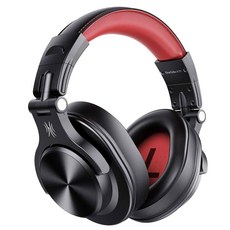 OneOdio A70 무선 유선 헤드셋 72시간 사용 PC 폰 기타 동시연결 Hi-Res DJ 스튜디오 접이식 헤드폰, 레드