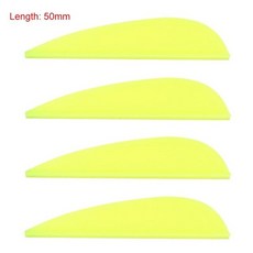 양궁 깃털 1.75/2/3 인치 60 개 6 색 드롭 모양 컷 플레칭 고무 화살 베인 애호가용 플라스틱 플레치, 10 2inch yellow, 1개