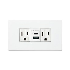 DELTA 台達 20W USB A+C PD雙孔充電插座, 白色, 1個