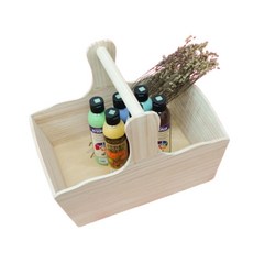 手提木質收納籃 彩繪 DIY 木器 木胚 白胚 素胚︱麥手作, 松木橫桿提籃, 1個