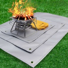 방화포 캠핑 화로대 방염 난연 탄화 포 커버 매트, 중형양면실리콘방화매트70x50CM단열및난연성