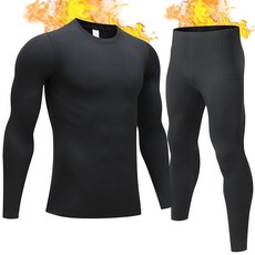 TEEPIRE 남성용 보온 속옷 바지 롱 존스 플리스 안감 베이스 레이어 하의 레깅스 겨울 선물 블랙 1팩 S_162763, 3X-라지_162763, 1팩 블랙 보온 세트