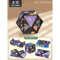兒童益智玩具百變無限魔方 立體幾何3D思維訓練 男女孩禮物【台灣出貨】, 1個, 百變魔方-【太空】【彩盒裝】