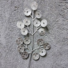 銀色花材 春節婚禮裝飾, 1個, 2入銀色銅錢 長約35CM