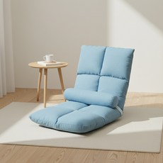 디프 5단 각도조절 1인용 패브릭 쇼파 등받이 학생 좌식의자, 스카이블루, 1개