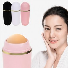 화산석 얼굴 유분 피지 제거 롤러 휴대용 메이크업 수정 기름 흡수 오일 컨트롤, 화이트